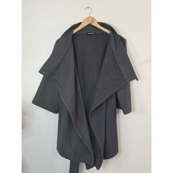 Isabella Oliver Maternity Belted Wrap Coat Size Small Gray Wool Blend Jacket - Picture 7 of 11